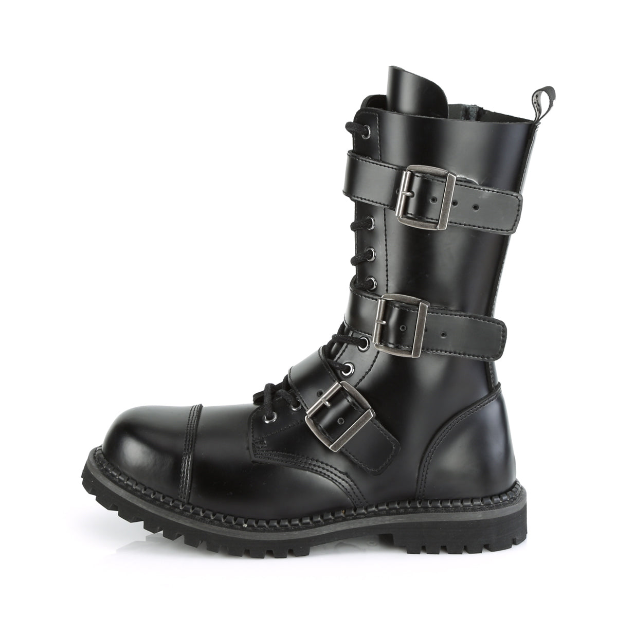 Demonia Cult Customer Favorite - "Riot-12BK" Boots - Black Leather