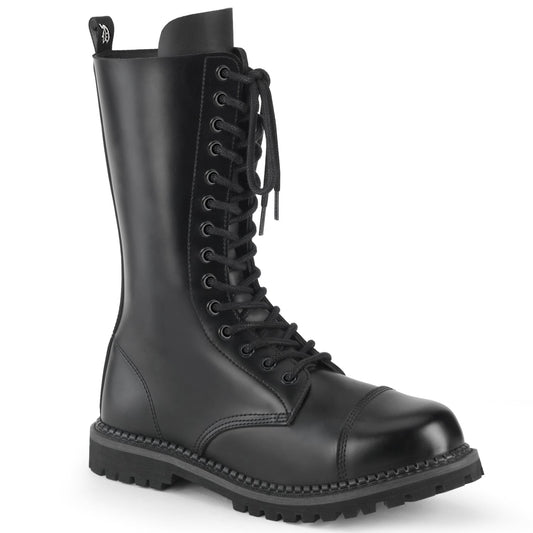 Demonia Cult Premium - "Riot-14" Boots - Black Leather