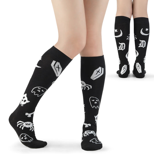 Demonia Cult Value - "Heart Net Ruffle Sock" - White Nylon & Spandex