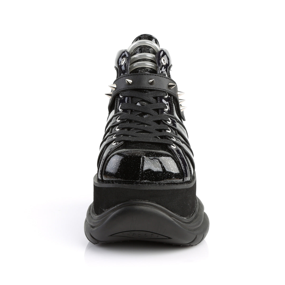 Demonia Cult Signature - "Neptune-100" Boots - Black Glitter/Vegan Leather