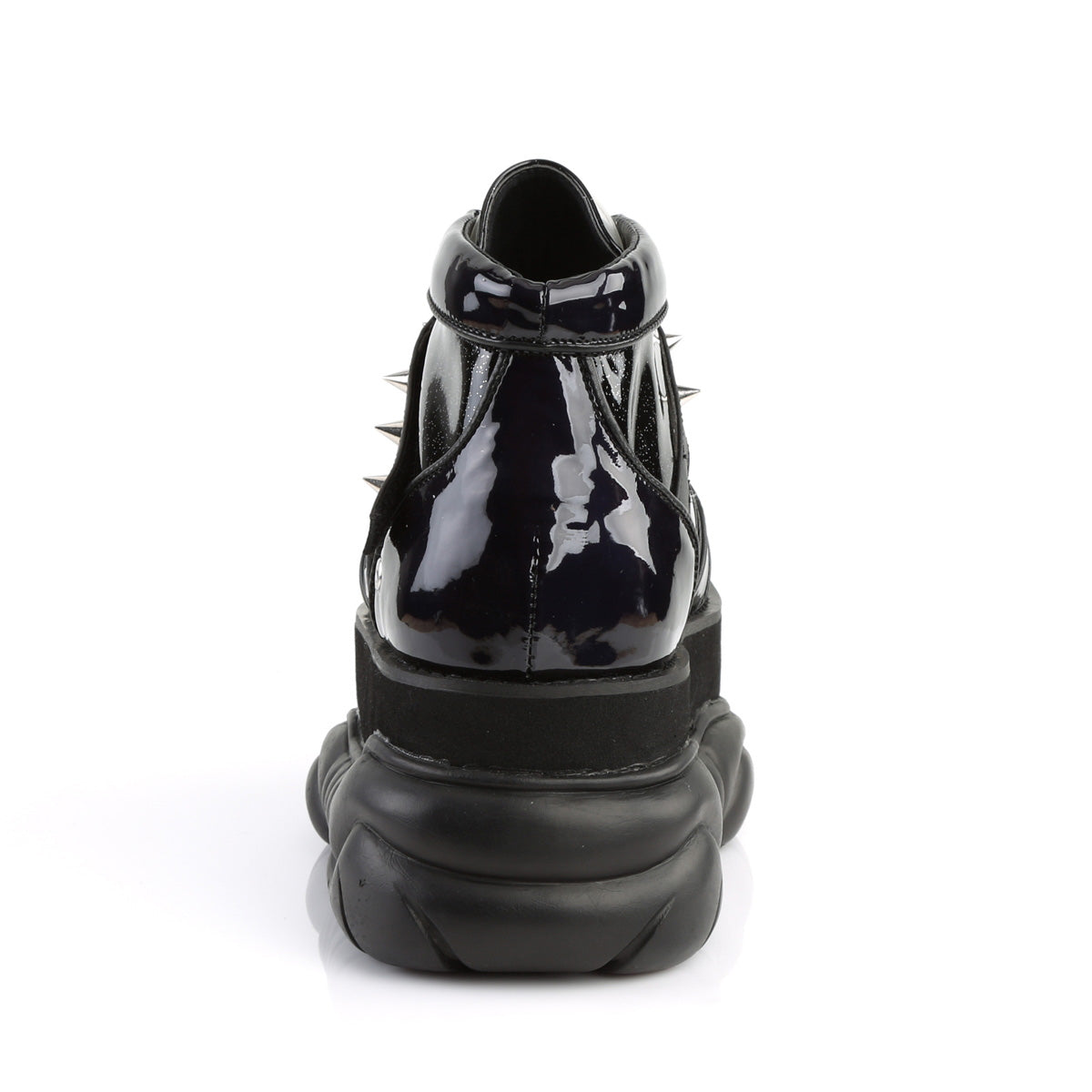 Demonia Cult Signature - "Neptune-100" Boots - Black Glitter/Vegan Leather