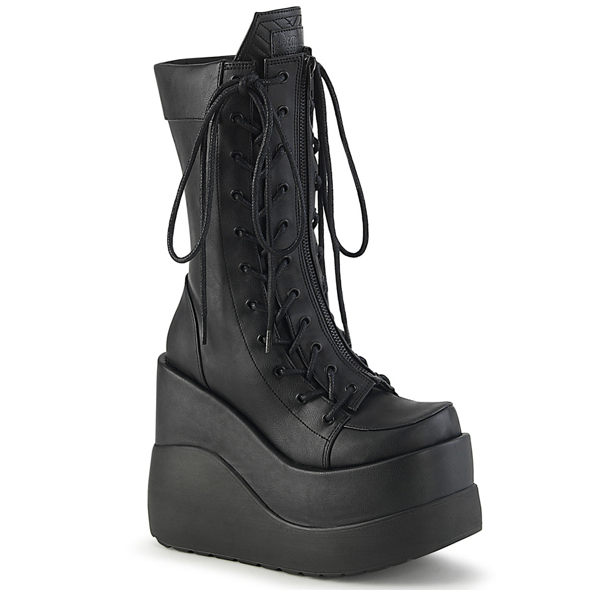 Demonia Cult Great Value - "Void-118" Boots - Black Vegan Leather-Patent