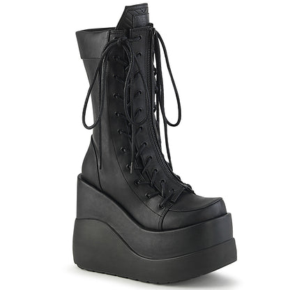Demonia Cult Great Value - "Void-118" Boots - Black Vegan Leather-Patent