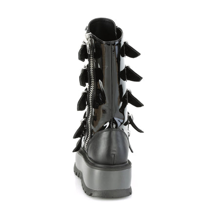 Demonia Cult Exclusive - "Slacker-160" Boots - Black Patent-Vegan Leather