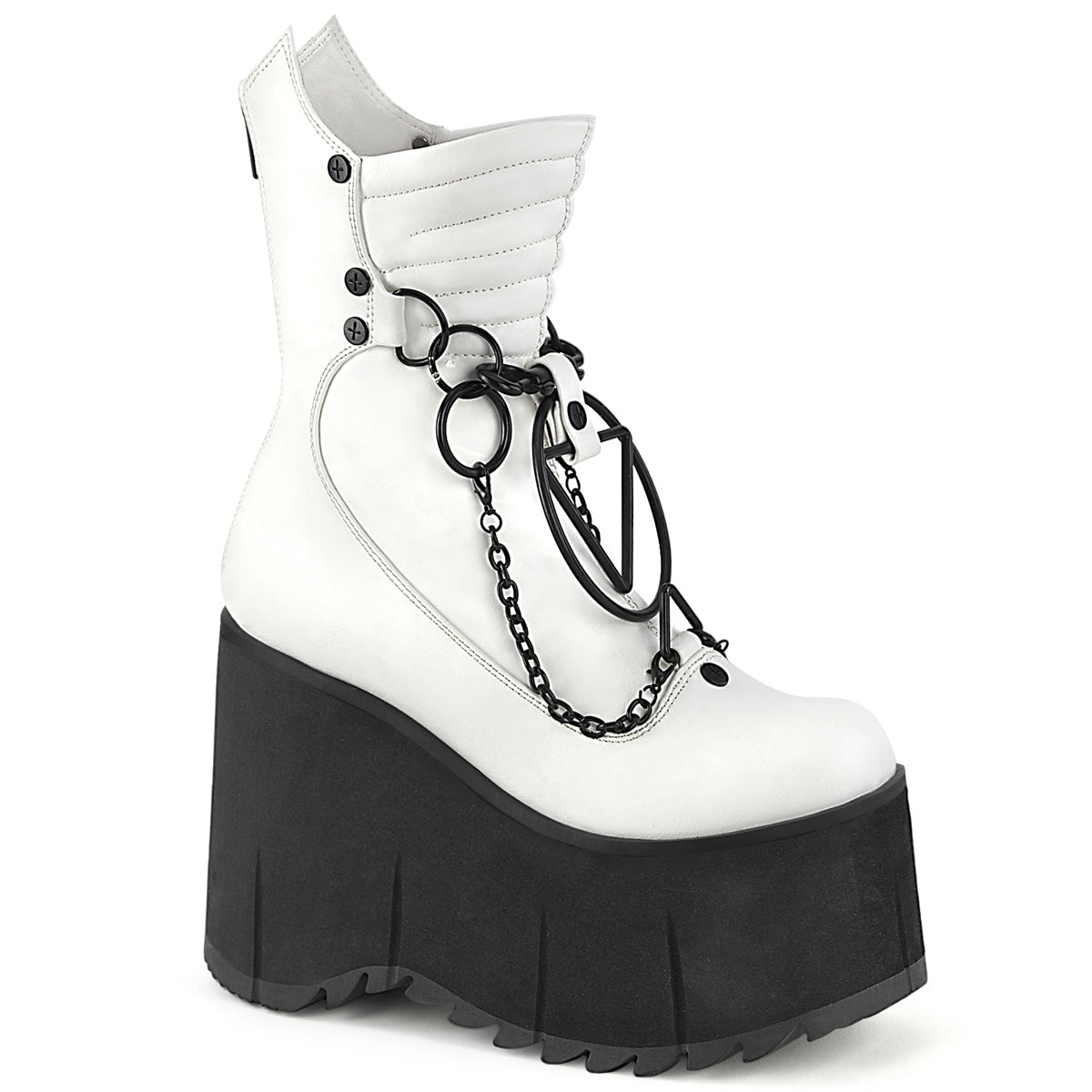 Demonia Cult Sale - "Kera-130" Boots - White Vegan Leather