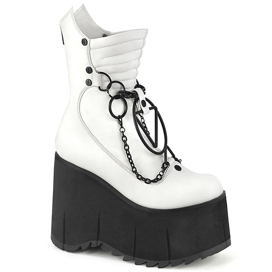 Demonia Cult Sale - "Kera-130" Boots - White Vegan Leather