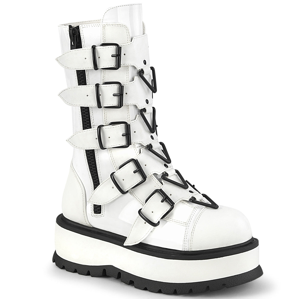 Demonia Cult Latest - "Slacker-160" Boots - White Patent