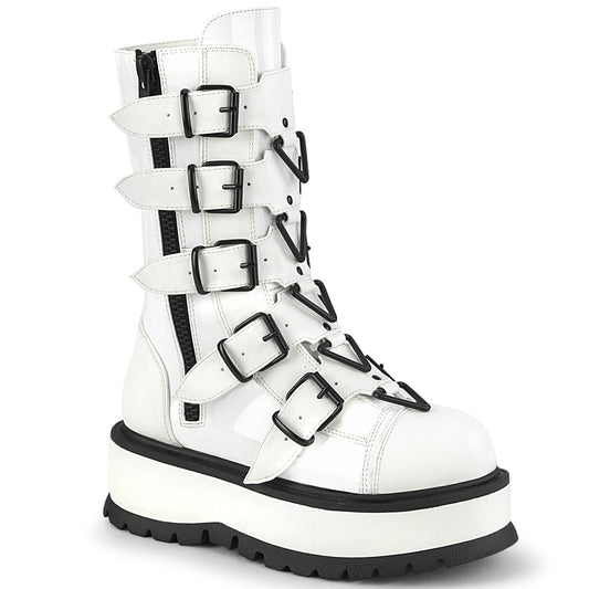 Demonia Cult Latest - "Slacker-160" Boots - White Patent