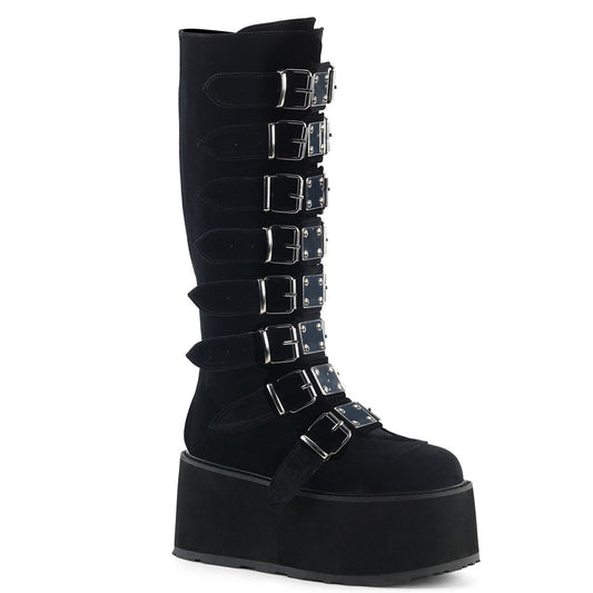 Demonia Cult Everyday - "Damned-318" Boots - Black Velvet
