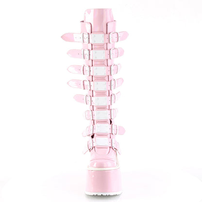 Demonia Cult Smart Buy - "Swing-815" Boots - Baby Pink Hologram