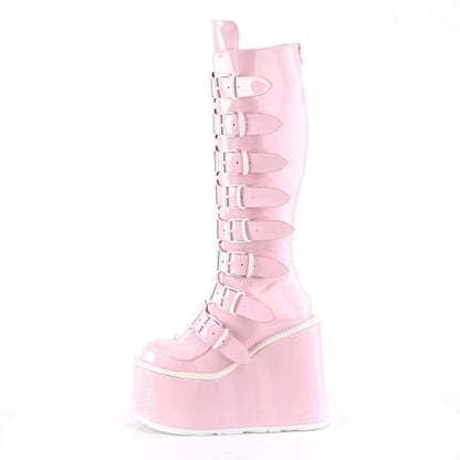 Demonia Cult Smart Buy - "Swing-815" Boots - Baby Pink Hologram