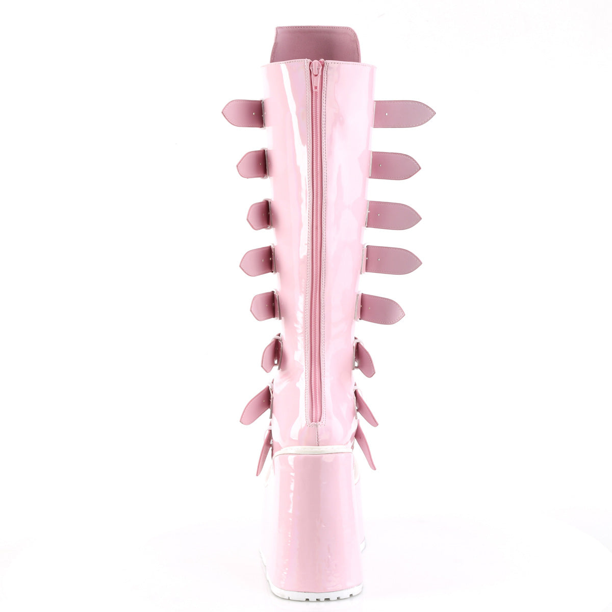 Demonia Cult Smart Buy - "Swing-815" Boots - Baby Pink Hologram