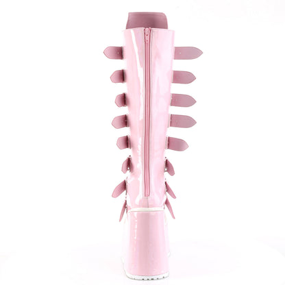 Demonia Cult Smart Buy - "Swing-815" Boots - Baby Pink Hologram