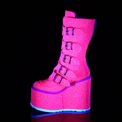 Demonia Cult New - "Swing-230G" Boots - Pink Glitter