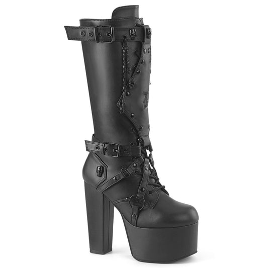 Demonia Cult Premium - "Torment-218" Boots - Black Vegan Leather