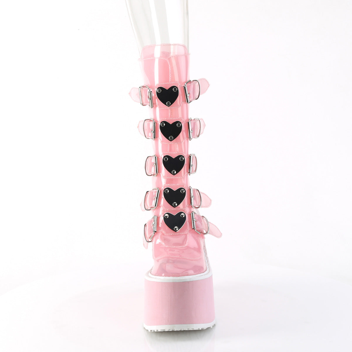 Demonia Cult Trusted - "Swing-230C" Boots - Baby Pink TPU