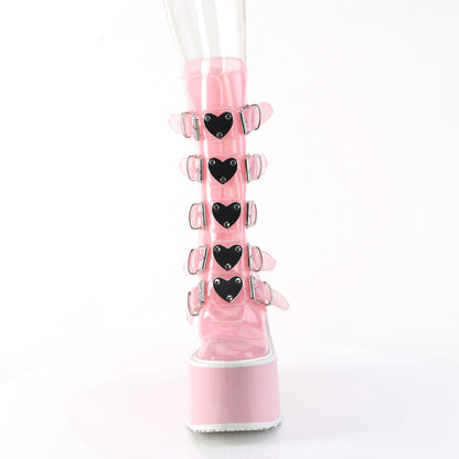 Demonia Cult Trusted - "Swing-230C" Boots - Baby Pink TPU