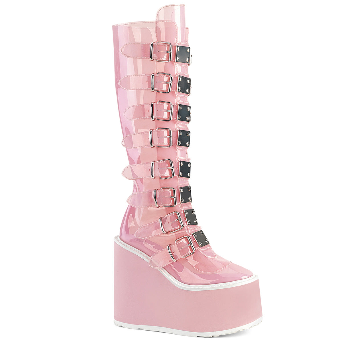 Demonia Cult Value - "Swing-815C" Boots - Baby Pink TPU