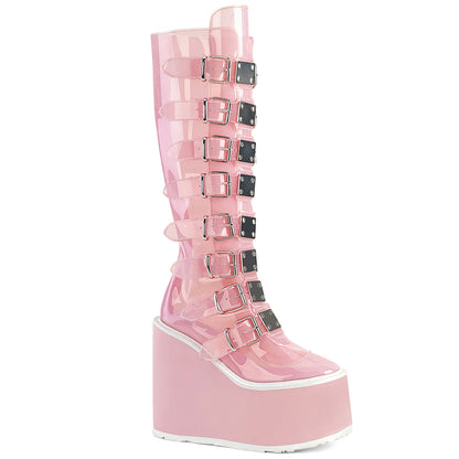 Demonia Cult Value - "Swing-815C" Boots - Baby Pink TPU