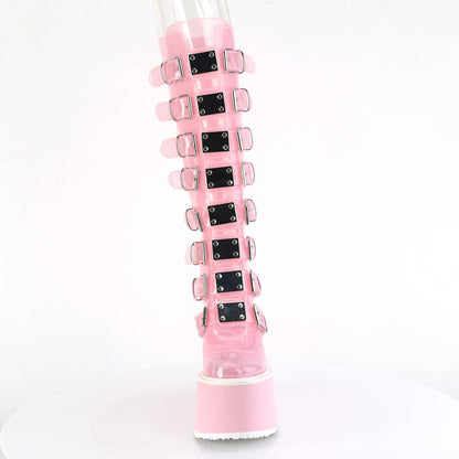 Demonia Cult Value - "Swing-815C" Boots - Baby Pink TPU