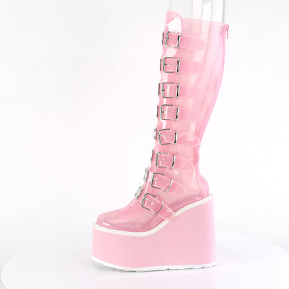 Demonia Cult Value - "Swing-815C" Boots - Baby Pink TPU