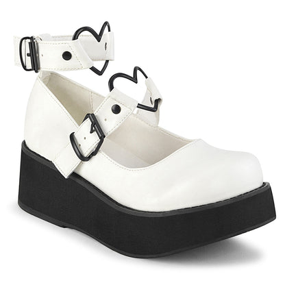 Demonia Cult Value - "Sprite-02" Platforms - White Vegan Leather