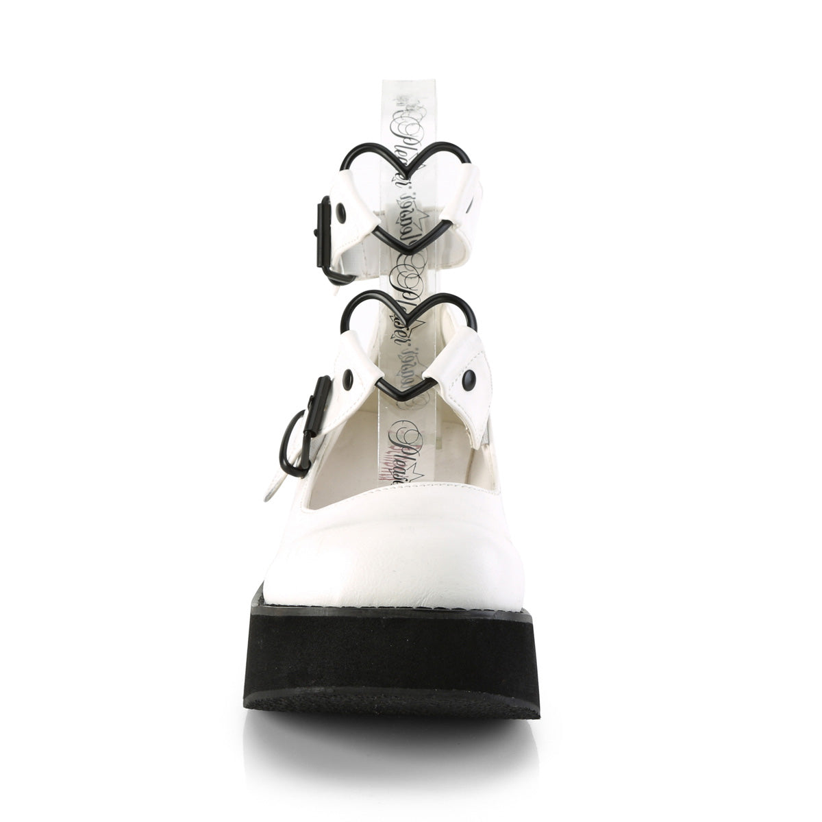 Demonia Cult Value - "Sprite-02" Platforms - White Vegan Leather