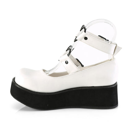 Demonia Cult Value - "Sprite-02" Platforms - White Vegan Leather