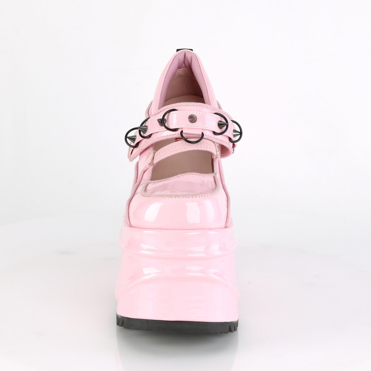 Demonia Cult New - "Wave-48" Pumps - Baby Pink Hologram Patent