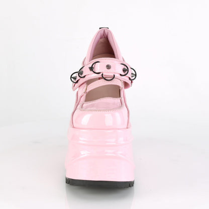 Demonia Cult New - "Wave-48" Pumps - Baby Pink Hologram Patent