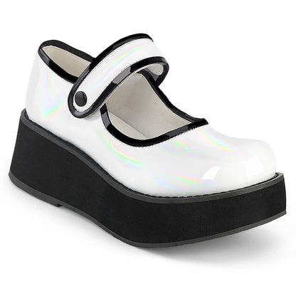 Demonia Cult Discount - "Sprite-01" Platforms - White Holo Patent