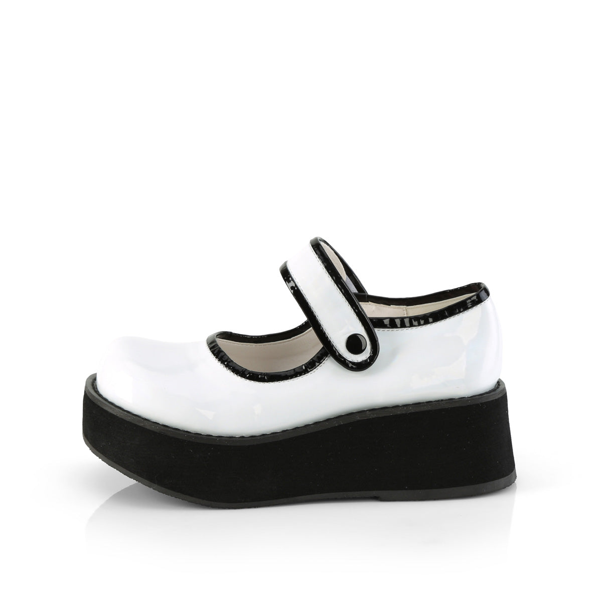 Demonia Cult Discount - "Sprite-01" Platforms - White Holo Patent