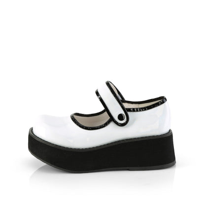 Demonia Cult Discount - "Sprite-01" Platforms - White Holo Patent
