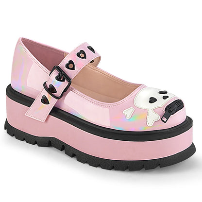 Demonia Cult Best Price - "Slacker-27" Platforms - Baby Pink Hologram