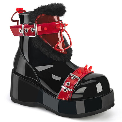 Demonia Cult Special Offer - "Cubby-57" Boots - Black Patent-Red PVC