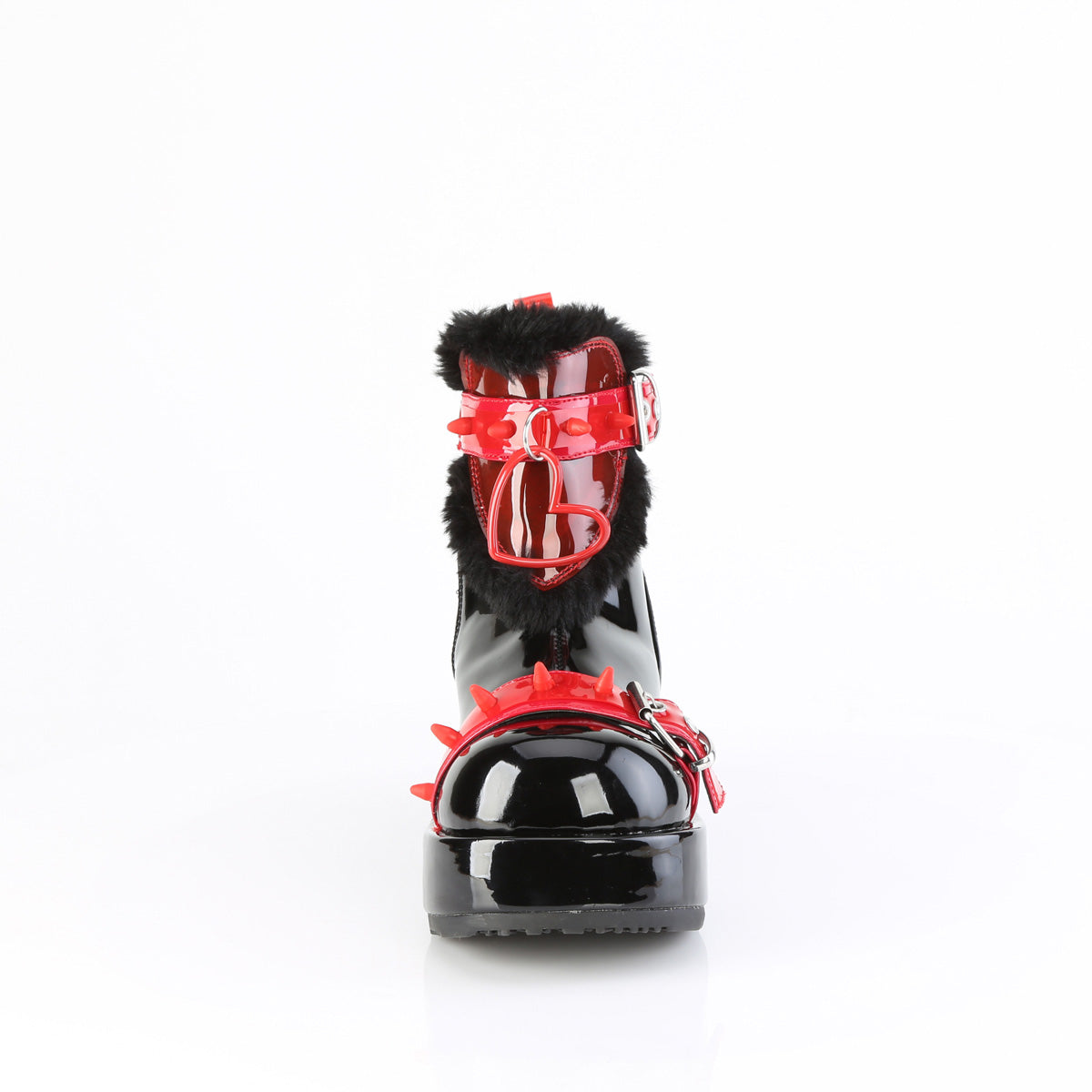 Demonia Cult Special Offer - "Cubby-57" Boots - Black Patent-Red PVC