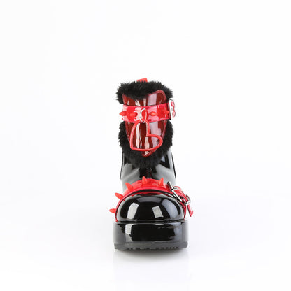 Demonia Cult Special Offer - "Cubby-57" Boots - Black Patent-Red PVC