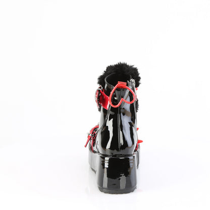 Demonia Cult Special Offer - "Cubby-57" Boots - Black Patent-Red PVC