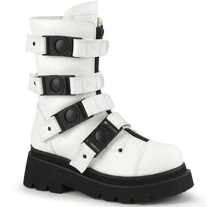 Demonia Cult Essential - "Renegade-55" Boots - White Vegan Leather
