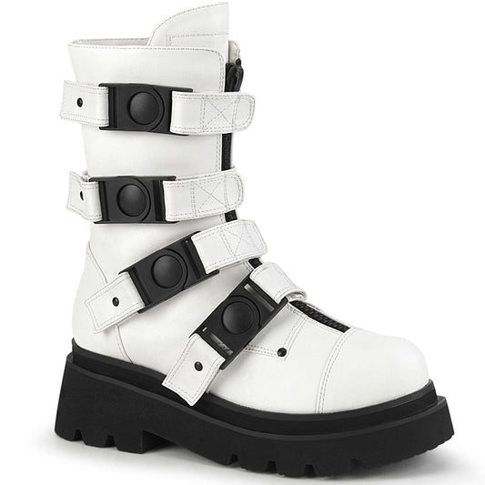 Demonia Cult Essential - "Renegade-55" Boots - White Vegan Leather