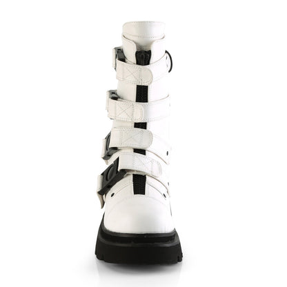 Demonia Cult Essential - "Renegade-55" Boots - White Vegan Leather