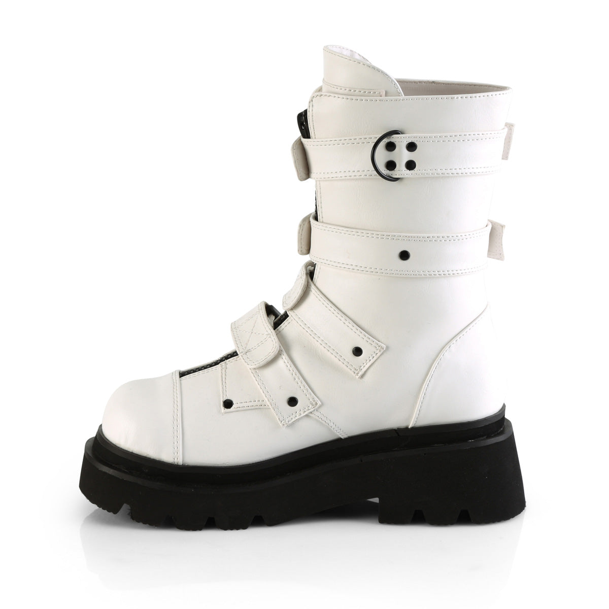 Demonia Cult Essential - "Renegade-55" Boots - White Vegan Leather