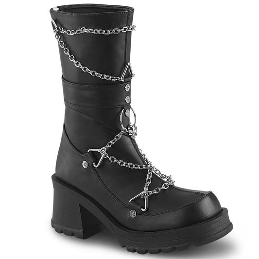 Demonia Cult Everyday - "Bratty-120" Boots - Black Vegan Leather