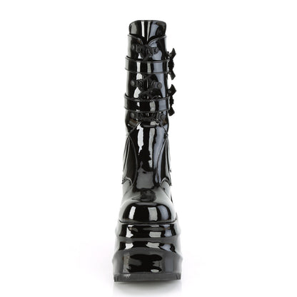 Demonia Cult Latest - "Wave-150" Boots - Black Patent