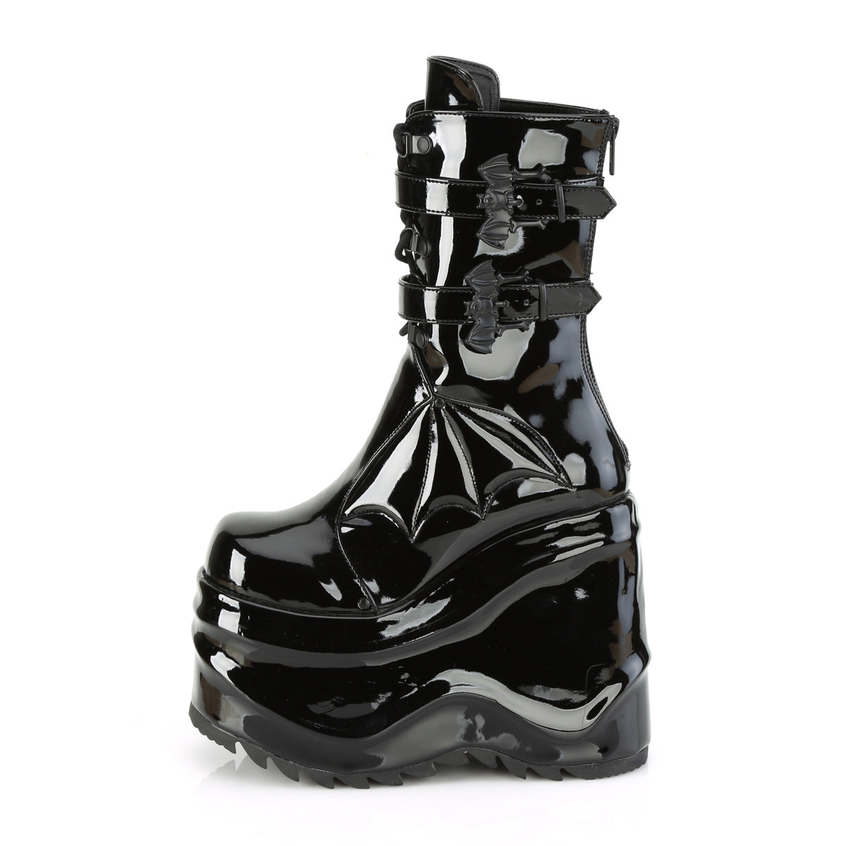 Demonia Cult Latest - "Wave-150" Boots - Black Patent