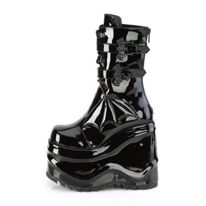 Demonia Cult Latest - "Wave-150" Boots - Black Patent