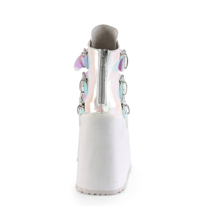Demonia Cult Customer Favorite - "Swing-105" Boots - Pearl Iridescent Vegan Leather
