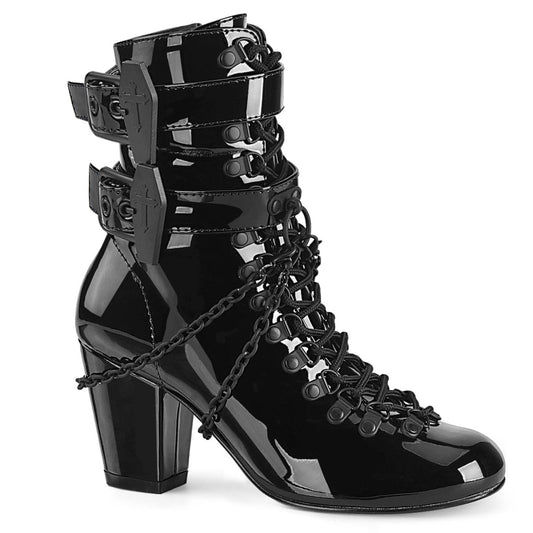 Demonia Cult Great Value - "Vivika-128" Boots - Black Patent