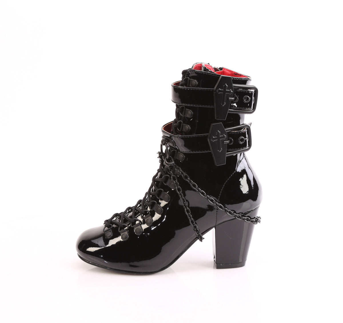 Demonia Cult Great Value - "Vivika-128" Boots - Black Patent