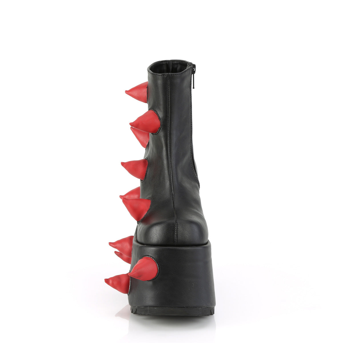 Demonia Cult Everyday - "Slay-77" Boots - Black-Red Vegan Leather